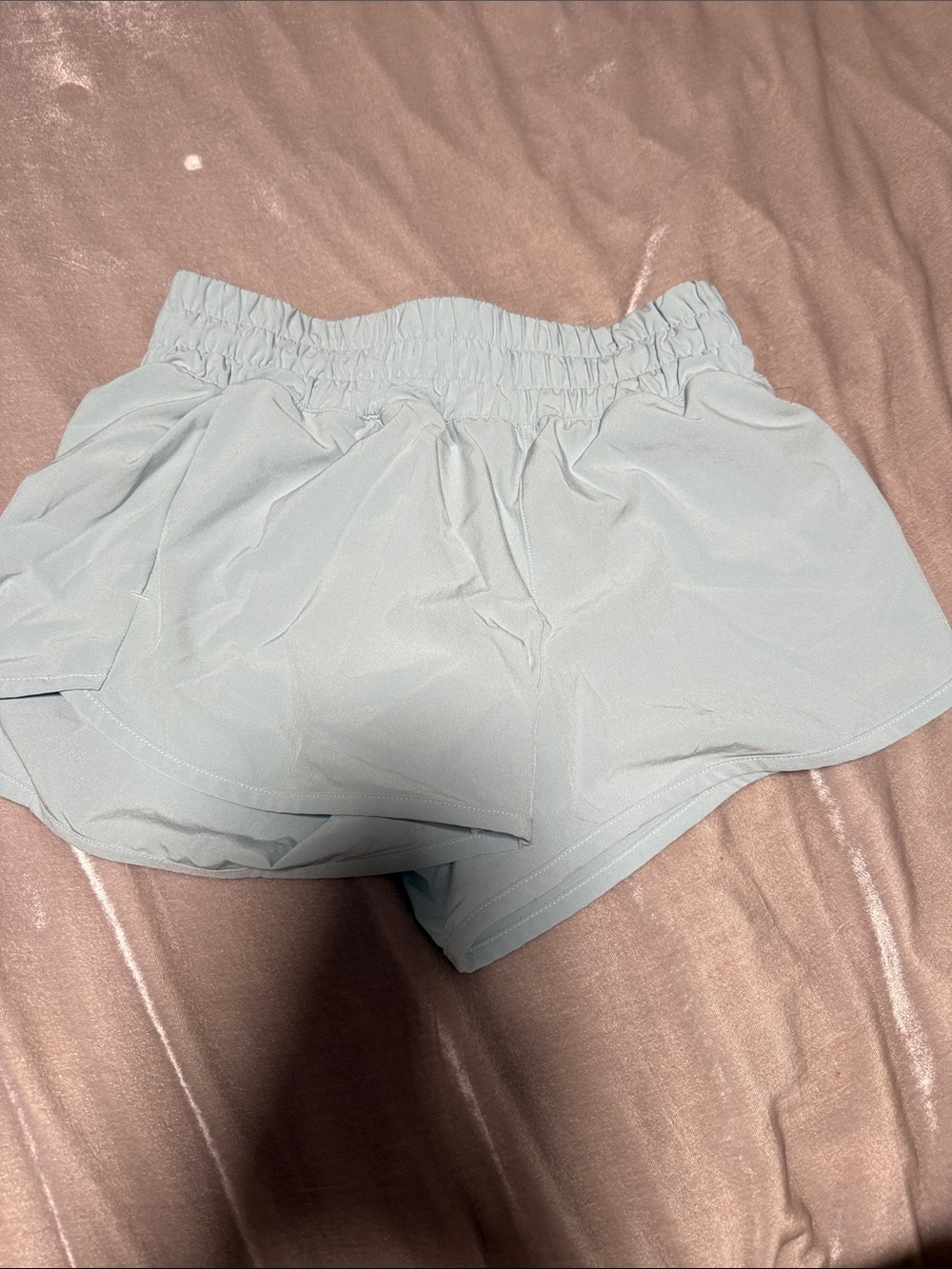 Athleta Girl Light Blue Athletic Shorts with Elastic Waist